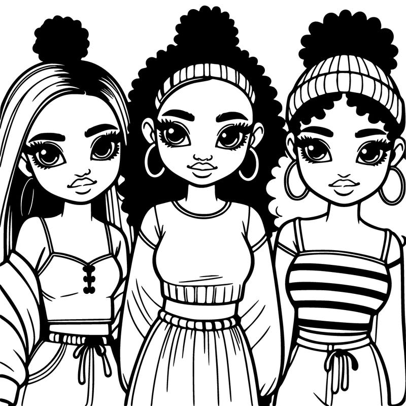 three black girl teenagers