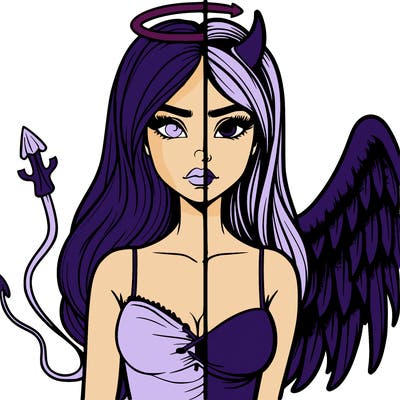 devil vs angel realistic girl