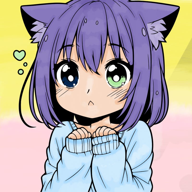 shy anime catgirl