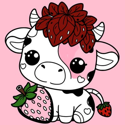 cute strawberry cow