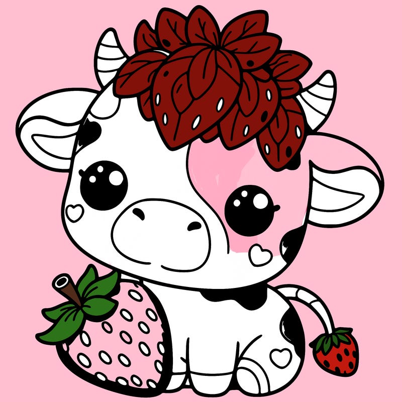 cute strawberry cow