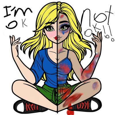 realistic girl split