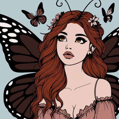 butterfly fairy realistic girl
