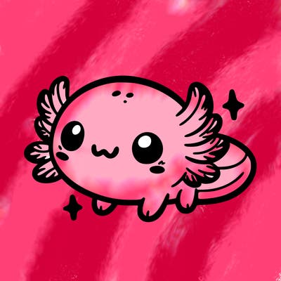 cute easy baby axolotl