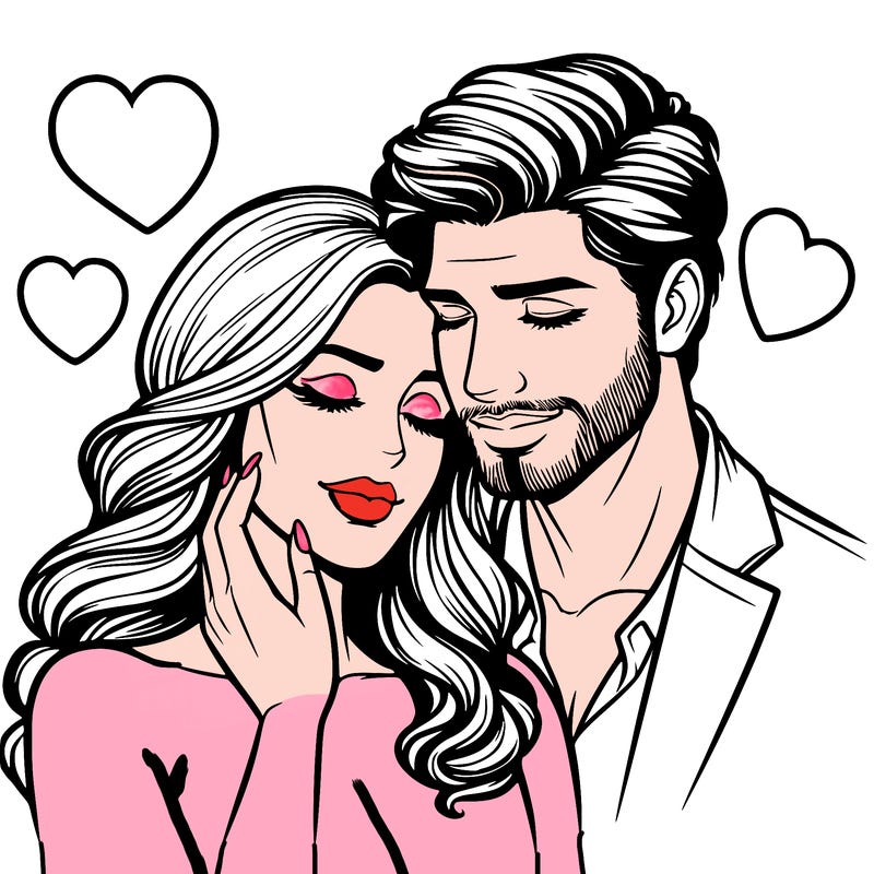 man and woman in love realistic