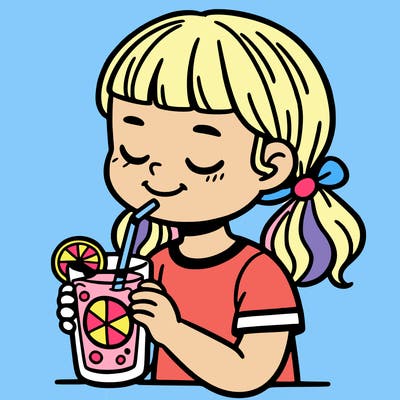 girl drinking lemonade