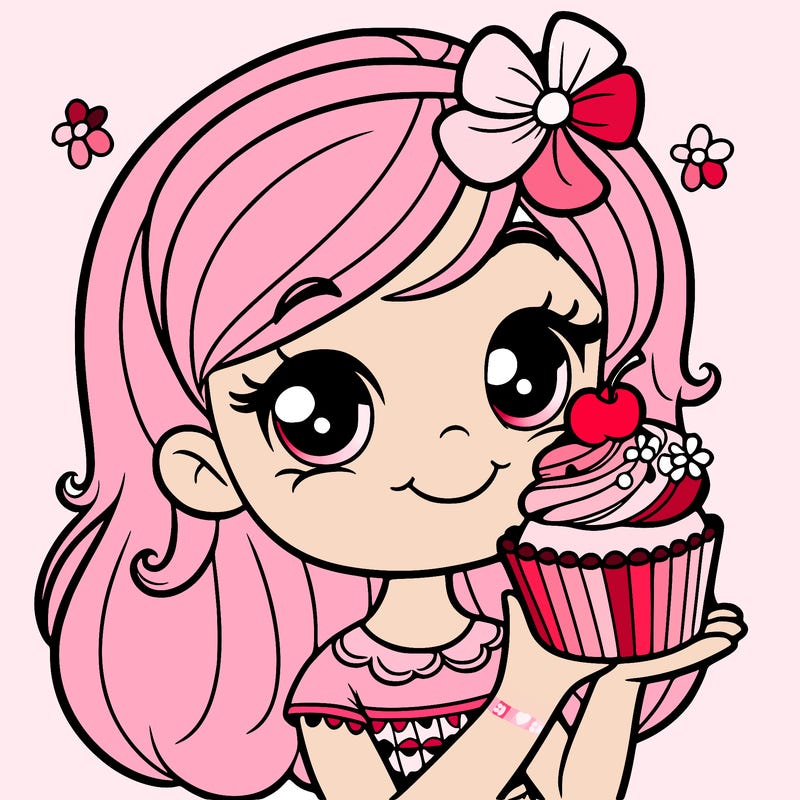 girl with  a cupcake