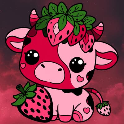 cute strawberry cow