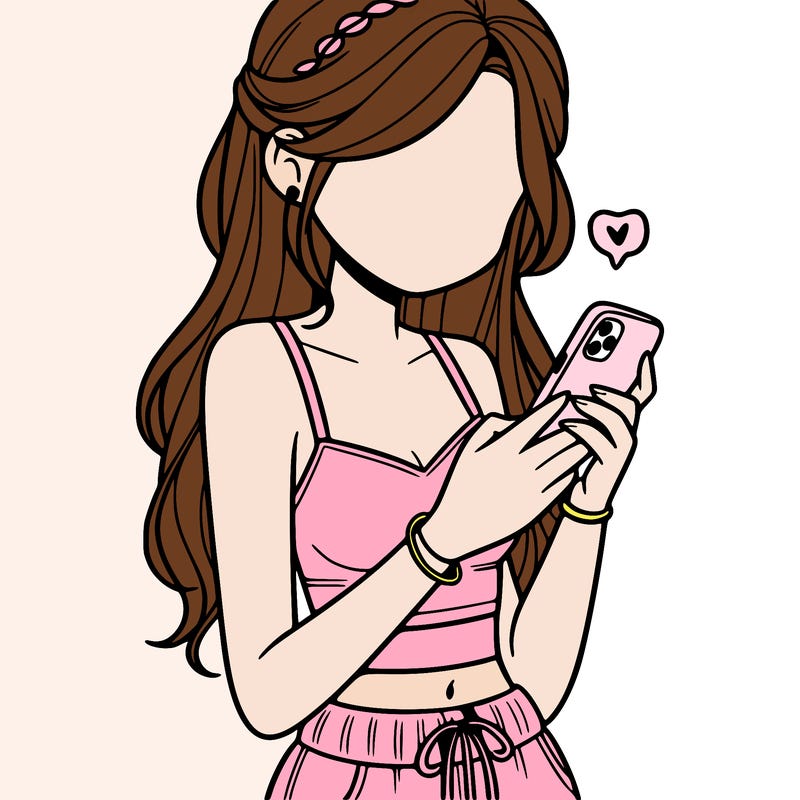 girl with crop top texting on her phone