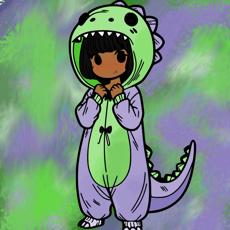 dino onesies on girl