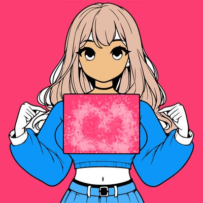 girl holding a blank sign in a long sleeve crop top