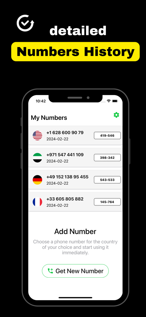 Virtual Number for SMS Verify - Detailed history of virtual phone numbers from various countries