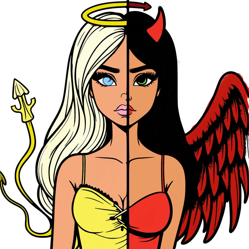 devil vs angel realistic girl