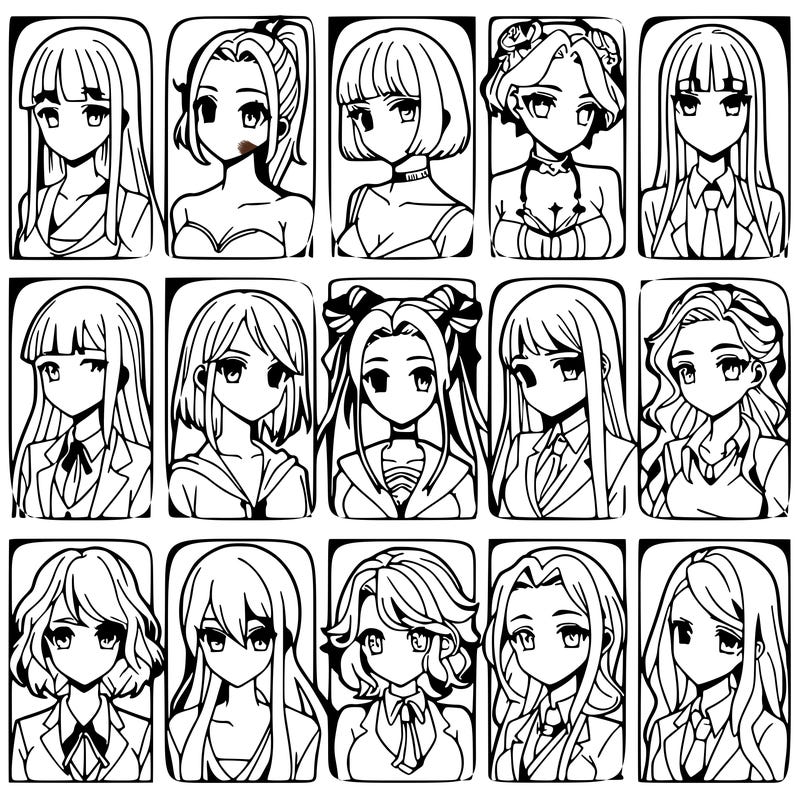 girls that look diffrent anime