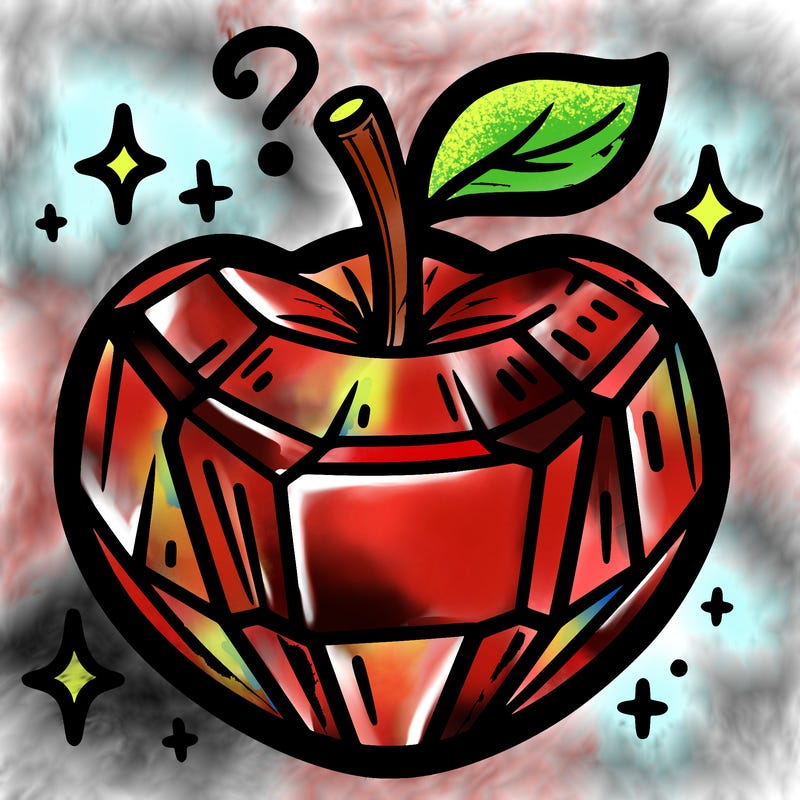 very shiny crystal apple