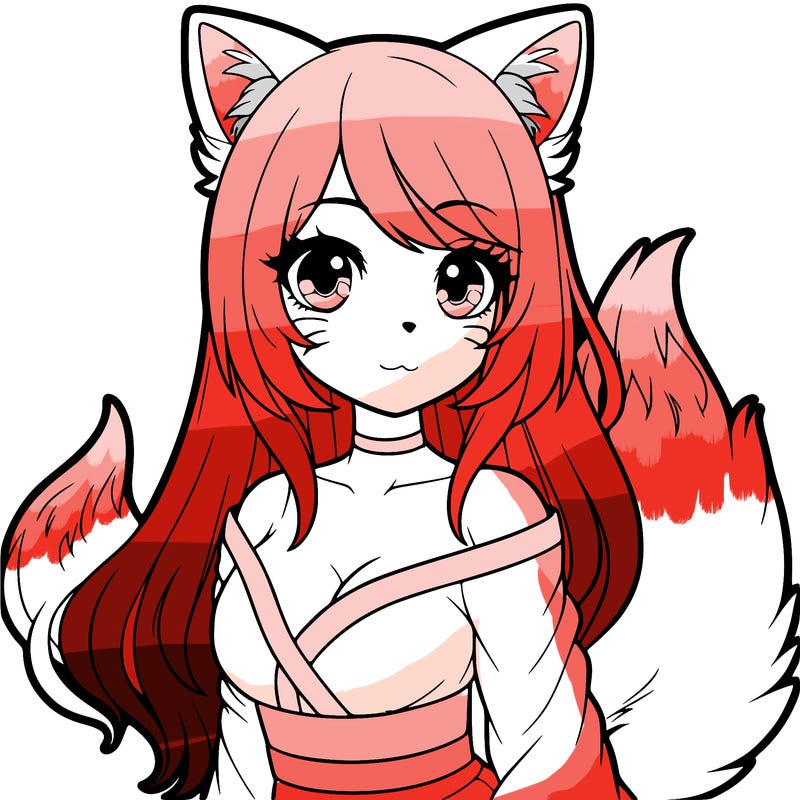 realistic kitsune girl