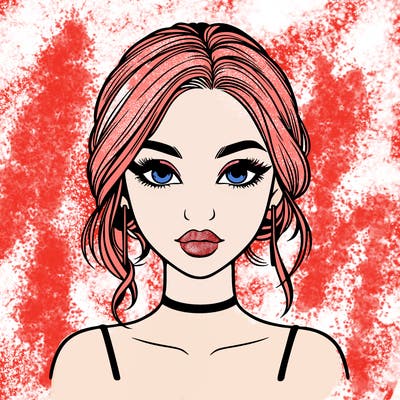 realistic girl with makeup on