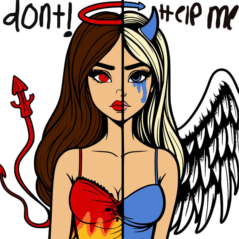 devil vs angel realistic girl