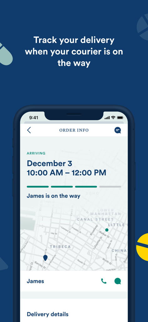 Capsule Pharmacy - Capsule Pharmacy app interface showing real-time medication delivery tracking and courier map