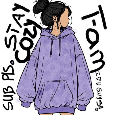 realistic girl with a oversized sweatshirt on and a bun