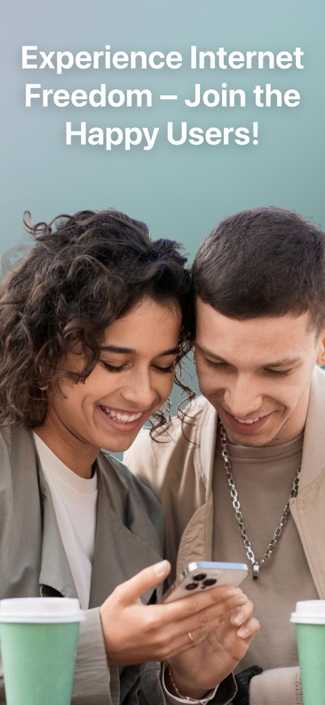 Defendo VPN - A smiling couple looking at a smartphone together while browsing securely.