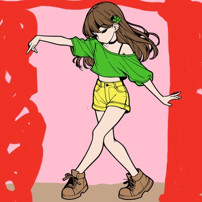 realistic girl danceing