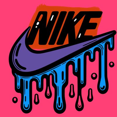 dripping nike logo