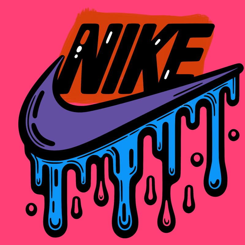 dripping nike logo
