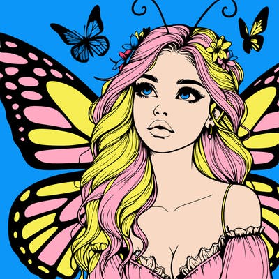 butterfly fairy realistic girl