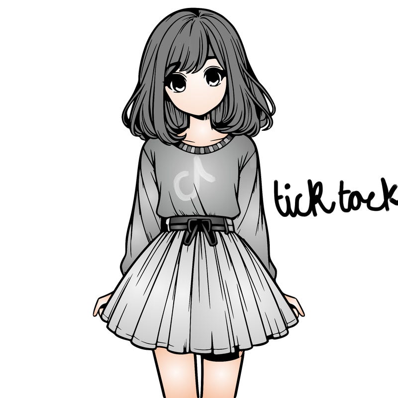 realistic girl with a skirt on