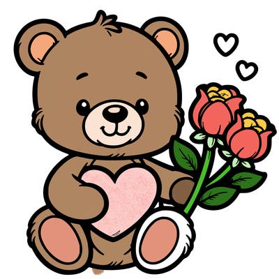 teddy bear a holding heart