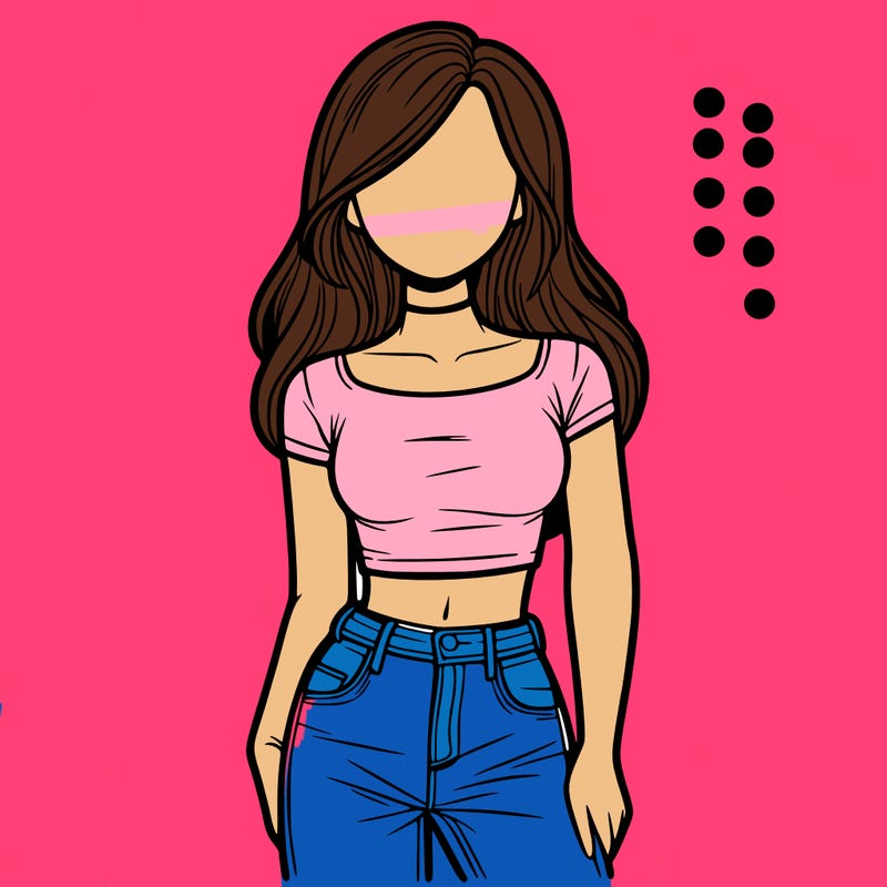 girl with a crop top and jeans
