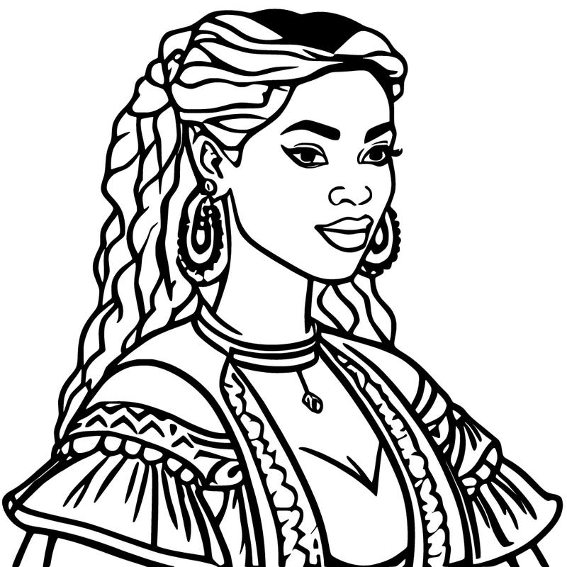 medieval black woman in blouse