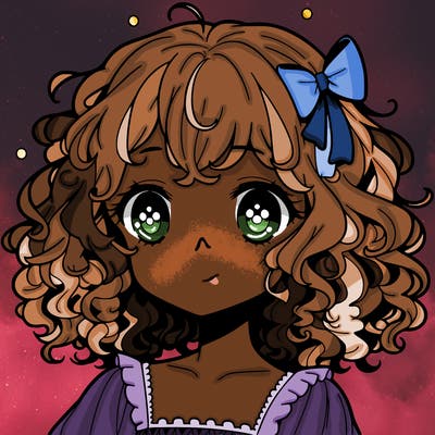 anime girl with curly hair