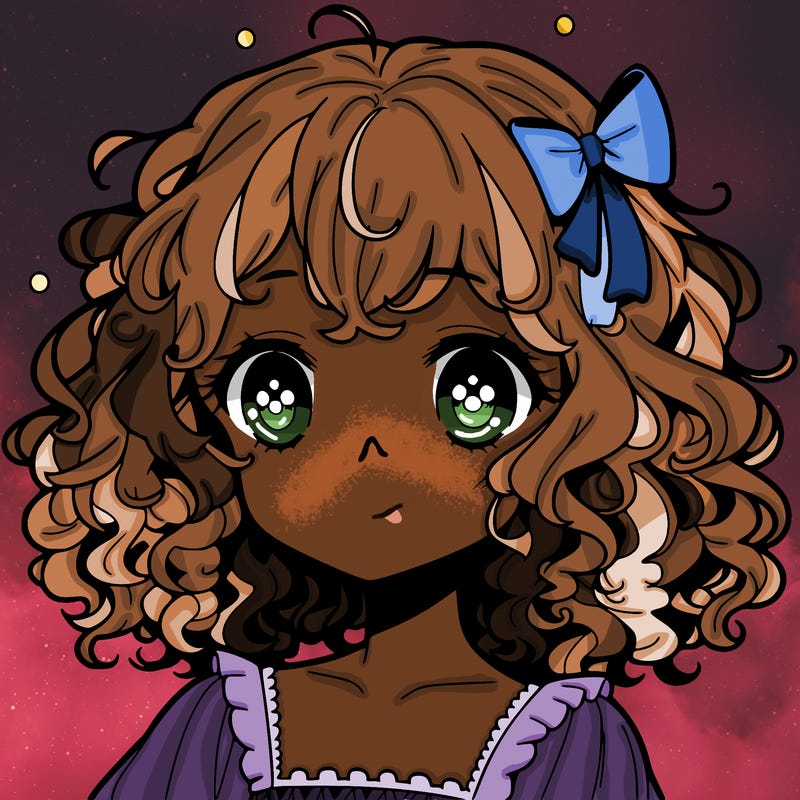 anime girl with curly hair