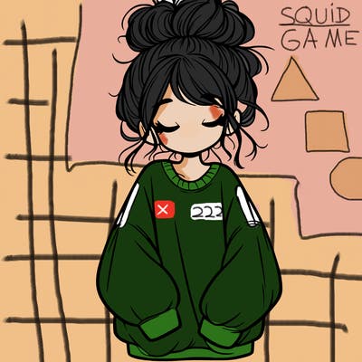 girl with baggy sweatshirt and messy bun