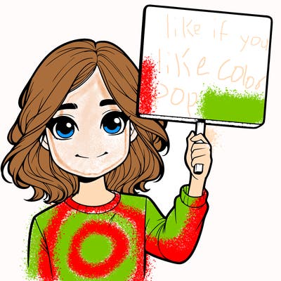 realistic girl holding up a sign