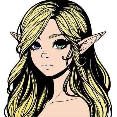 elf girl realistic dark fantasy