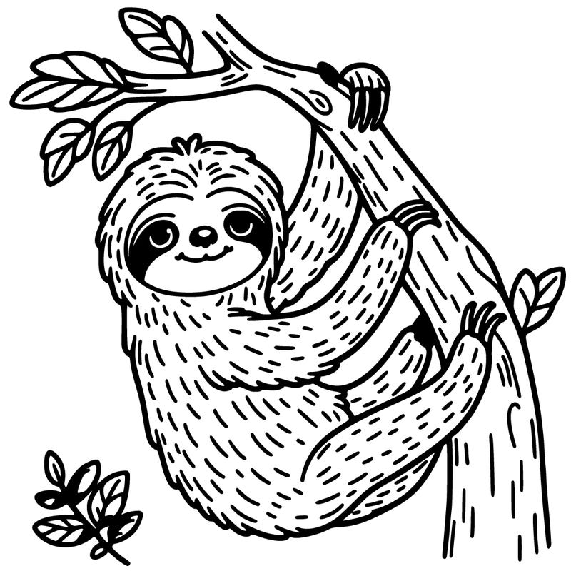 sloth hanging in a tree
