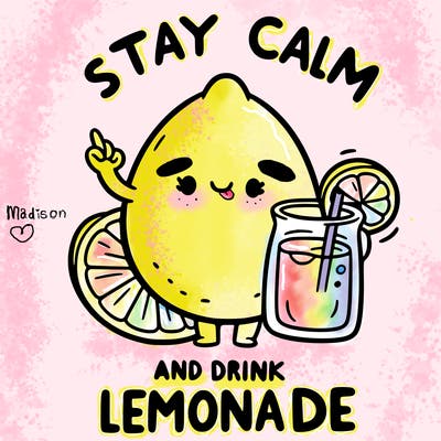 stay calm and drink lemonade