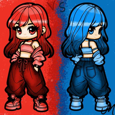 girl in crop top and baggy pants