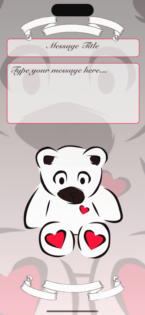 I Love You • Greeting cards - Digital love greeting card template with a cute teddy bear illustration and customizable message fields