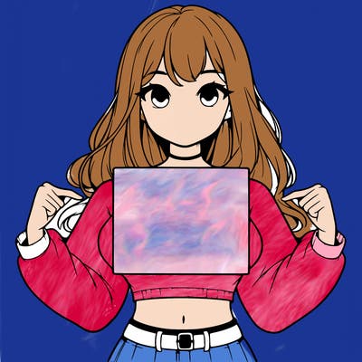 girl holding a blank sign in a long sleeve crop top