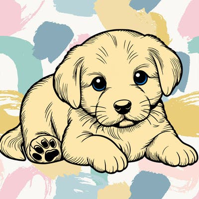 a cute realistic puppy