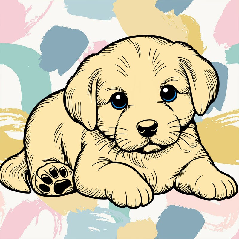 a cute realistic puppy