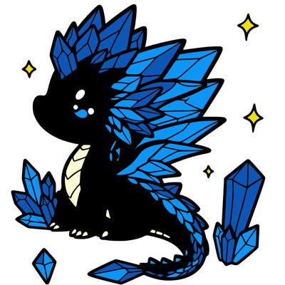 little cute crystal dragon