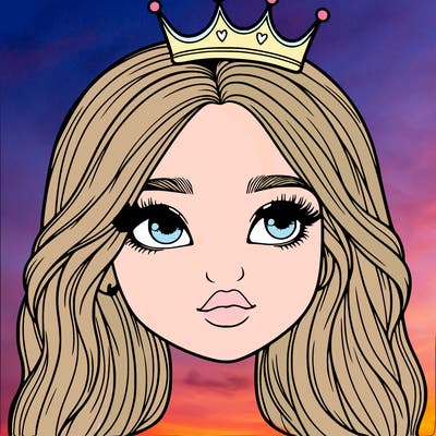 a realistic girl with a crown on