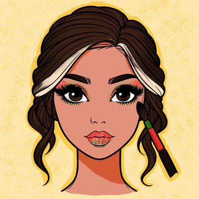 realistic person with makeup