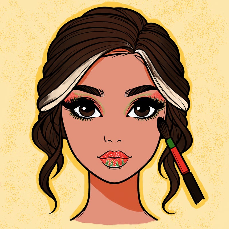 realistic person with makeup