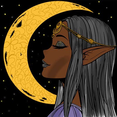 a realistic moon elf